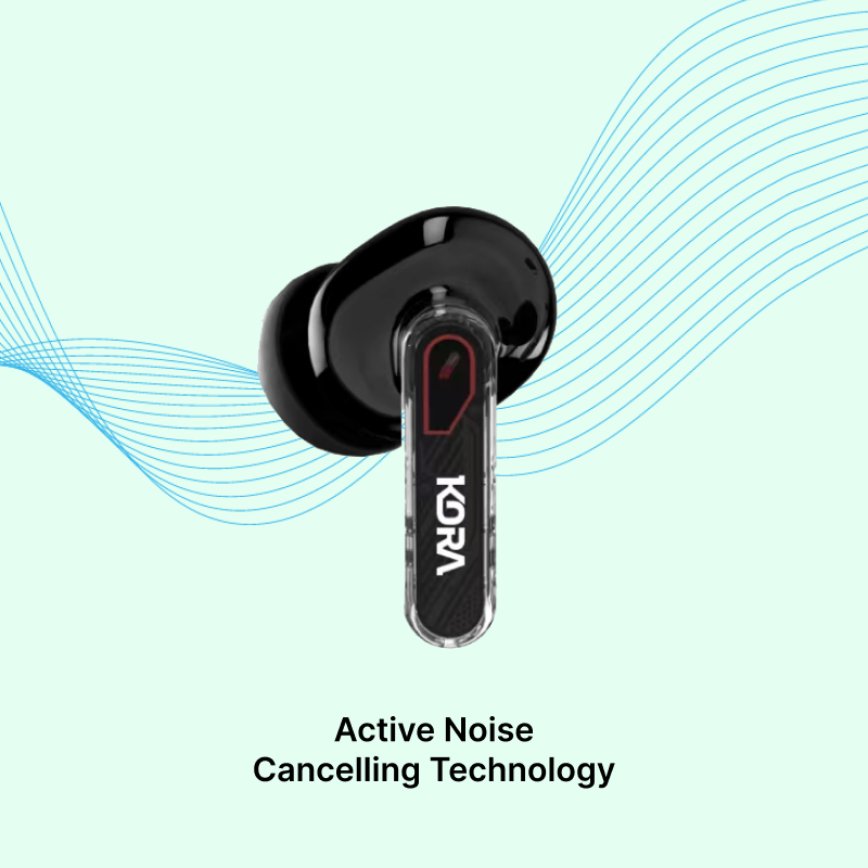 Kora Zenpods Pro Wireless Earbuds with 10mm drivers, 40 Hours Playback, ANC, Type C Fast Charging