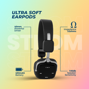 Kora Strom Premium Bluetooth Headphones – Voice Assistant, Noise-Cancelling, Long Battery Life, and Crystal-Clear Sound